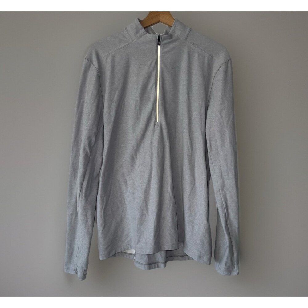 Lululemon Surge Warm 1/2 Zip Light Gray Running Workout Pullover Shirt Mens Sz L